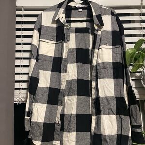 Old Navy Black and White Checkered Shirt